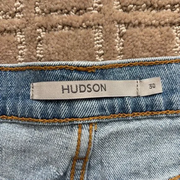 Hudson Gemma Jean Short Womens 30 Cut Off Mid Rise Cotton Stretch Blue Denim NWT - Picture 3 of 7